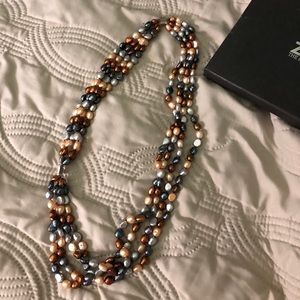 Multi-strand Colored Pearl Necklace
